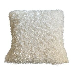 UGG Faux Fur Pillow Cream Mongolia Lamb Doodle Accent Throw Down Filled‎ Square